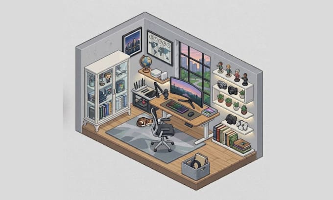 create isomeric pixel art retro pixel art sprite environment