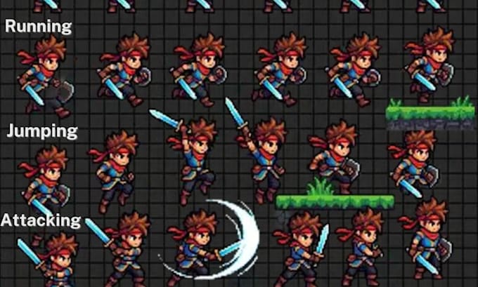 create pixel art animation, animated sprites, and 2d game sprite sheets rpg