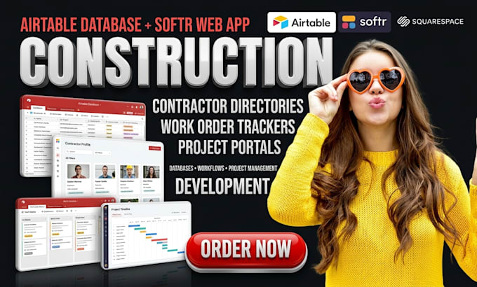 airtable database softr app for contractor directories work order tracker portal