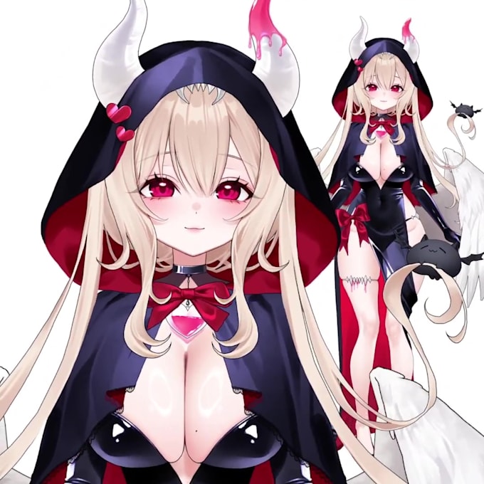 design and rig live 2d vtuber model, 2d vtuber design, live2d rigging