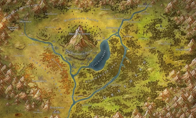 do fantasy map custom map vector map digital art map illustration map design