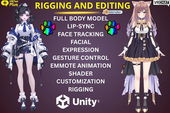 rig vtuber model vrchat, anime nsfw avatar, vrm rigging, vseeface obs studio