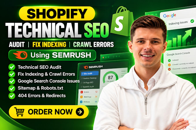 do shopify technical SEO audit fix indexing crawl errors using semrush