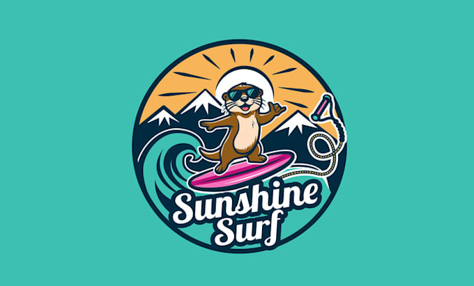 design wake surf company sunshine surf logo