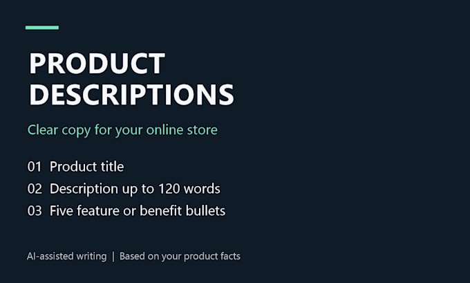 write clear ecommerce product descriptions and titles