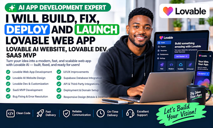 build, fix, deploy lovable web app, lovable ai website, lovable dev, saas mvp