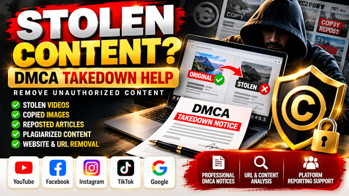 report stolen content and prepare dmca takedown notices