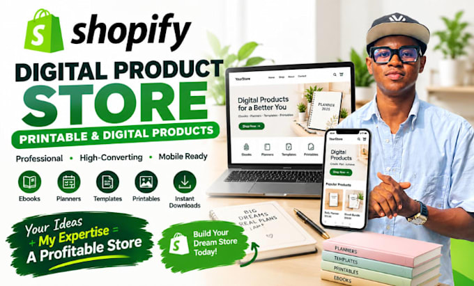 build a digital gifts shopify store with printable products and gift cards