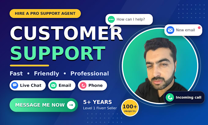 be your customer support agent for live chat, email and phone support