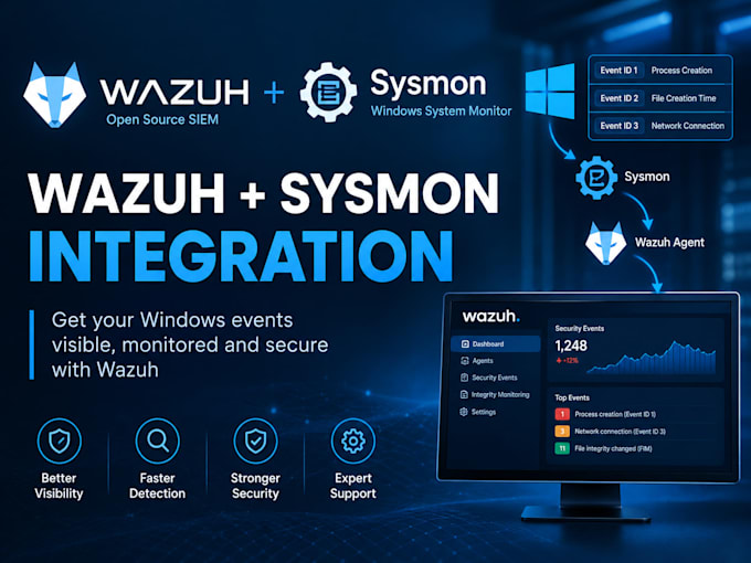 integrate sysmon with wazuh and troubleshoot windows event