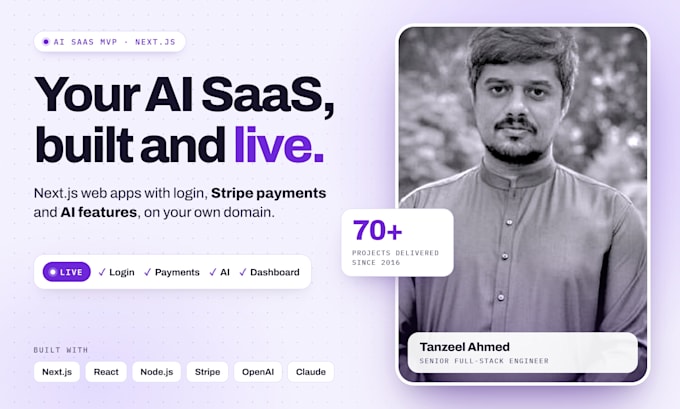 do ai saas mvp development as your full stack ai engineer in next js