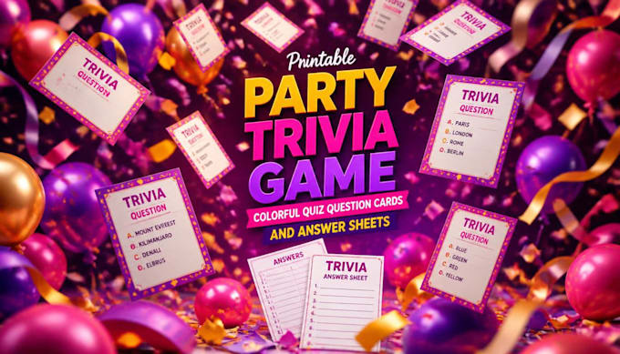 create a custom printable party game PDF for your event
