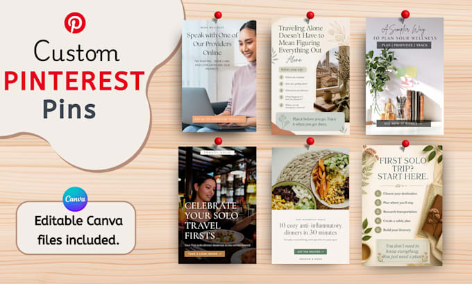 design custom pinterest pins with editable canva files
