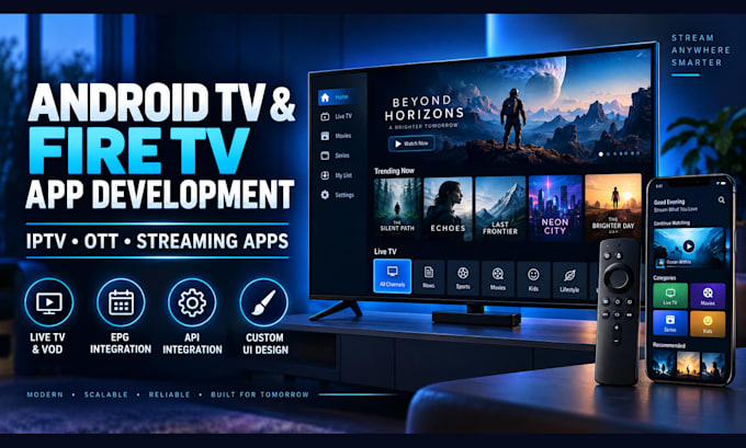 develop a custom android TV or fire TV streaming app
