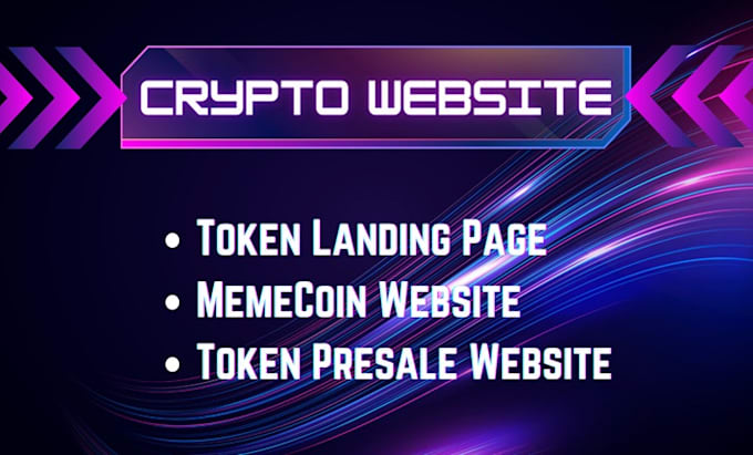 create crypto token landing page, website, memecoin website, presale ico website