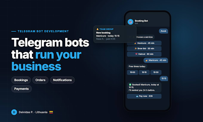 build a custom telegram bot in python or node js