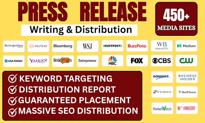do press release writing, press release distribution and publish press release