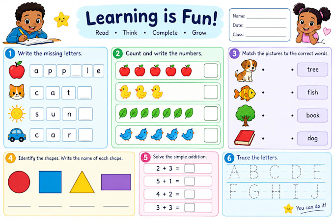 do children activity books learning sheet coloring book  educational book