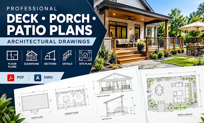 create deck, porch, and patio plans for construction