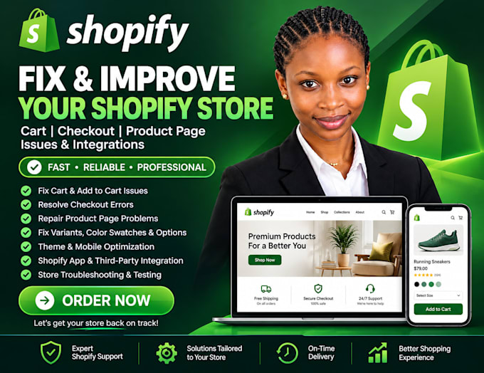 fix shopify cart, checkout errors and product page issues