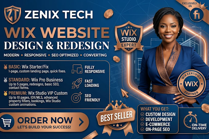 design wix website, wix website redesign, wix studio expert, wix development
