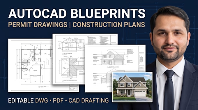 draft autocad blueprints, permit drawings and construction plans