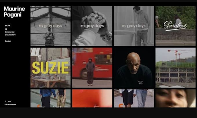 create film portfolio website, cinematic wordpress site, squarespace website