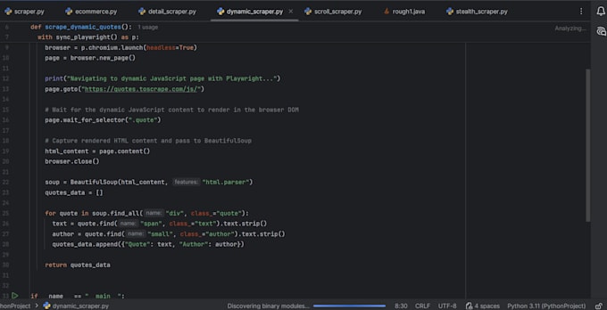 do python web scraping, data extraction, and web crawling into excel