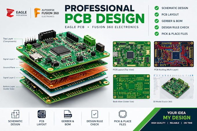 design pcb boards in eagle and fusion360 pcb design software