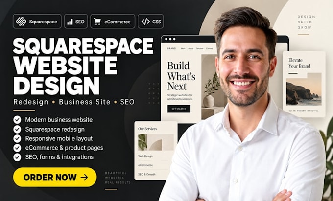 squarespace website design squarespace redesign, business site, SEO development