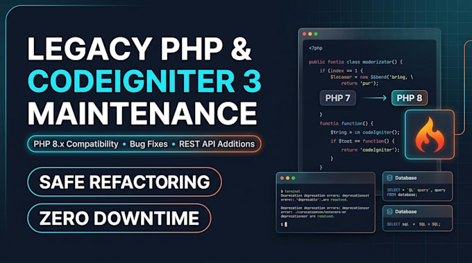 maintain, fix, or modernize your legacy PHP codeigniter application