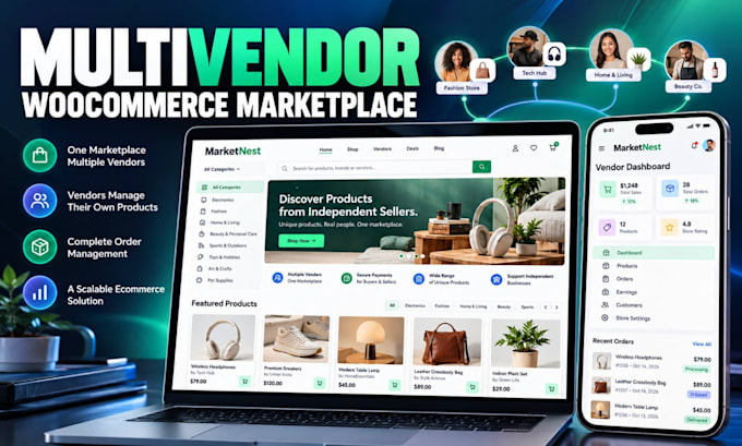 build a woocommerce multi vendor marketplace with dokan or wcfm