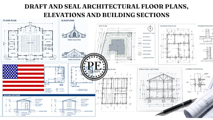 draft and seal architectural floor plans, elevations and building sections