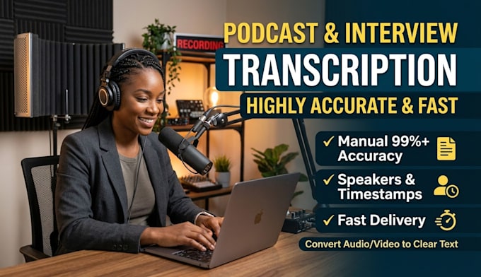transcribe podcast audio and interviews