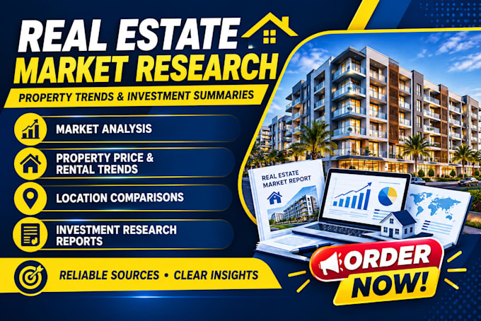 research real estate markets, property trends and investment summaries