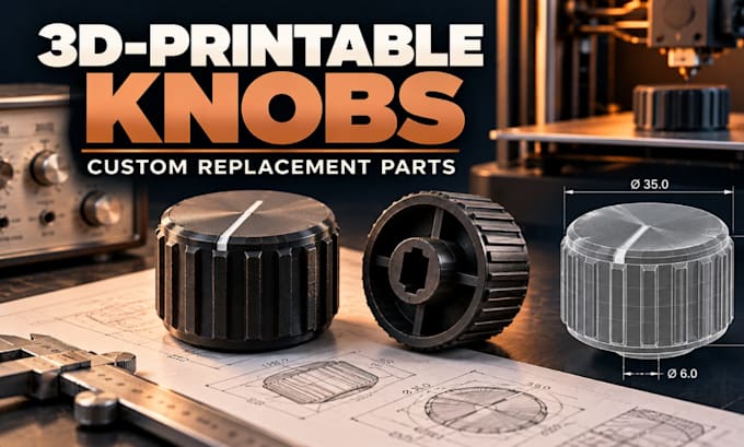 design 3d, printable replacement knobs for vintage audio equipment