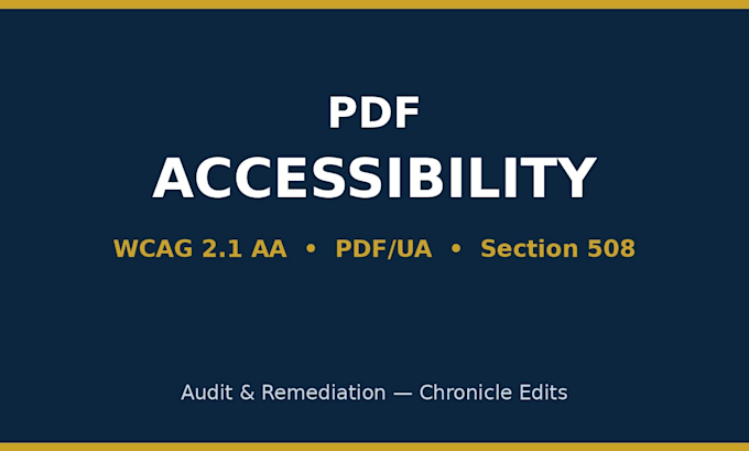 make your PDF accessible, wcag and section 508 remediation