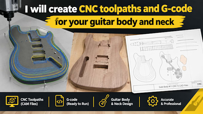 create cnc toolpaths and g code for your guitar body and neck