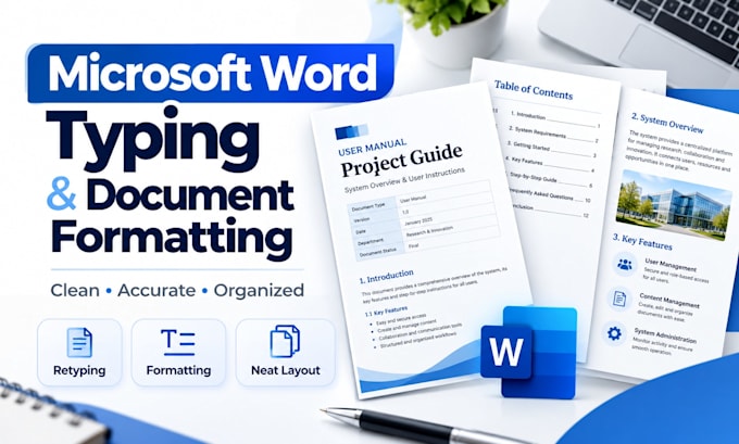 do microsoft word typing and document formatting