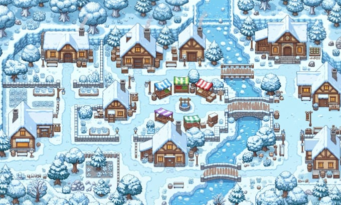 create 2d top down pixel art tileset pixel game art tilemap rpg maker game asset