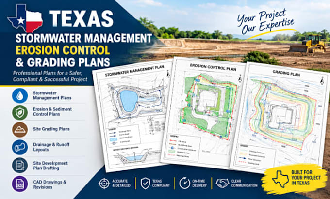 design texas stormwater management plan erosion control plan grading plan