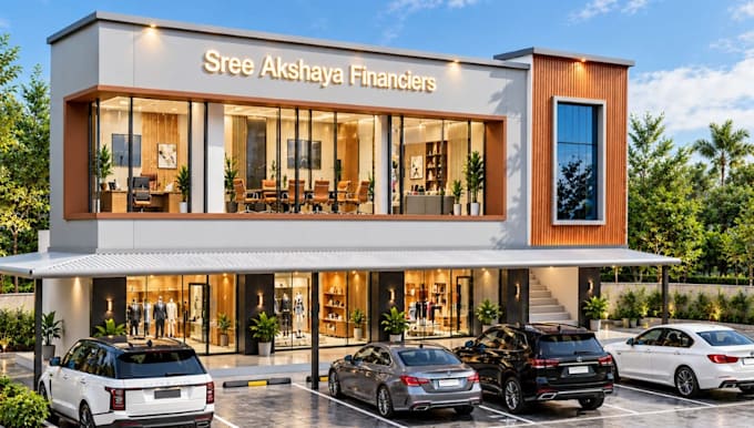 render 3d modern commercial complex, office building design, glass facade design