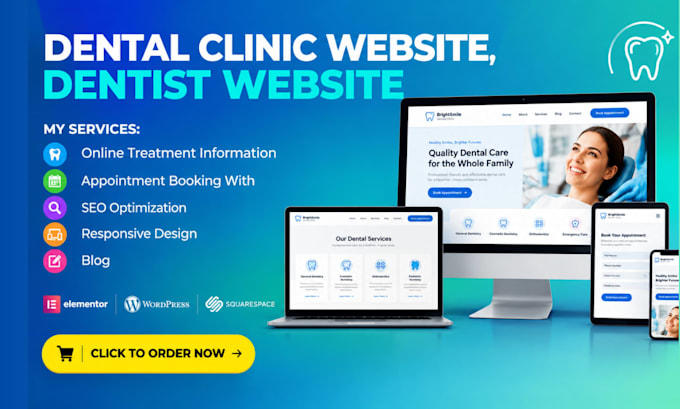 design dental clinic website for dentists, dentist website