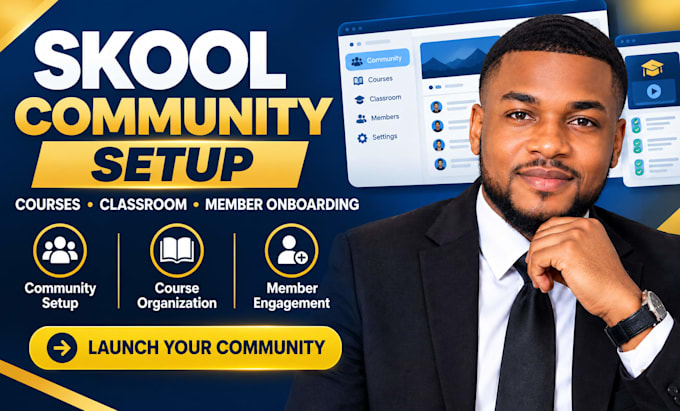 setup skool community manage online course and upload lesson for classroom