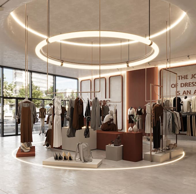 model interior exterior design for retail store commercial spaces and rendering