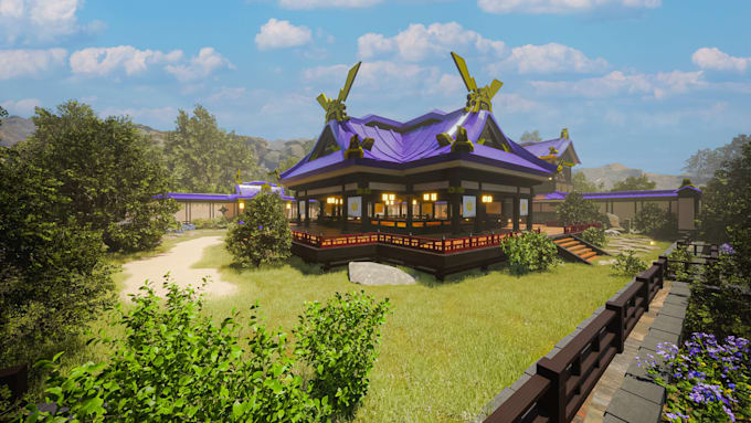 build a modular 3d game environment, game ready for unity or ue5