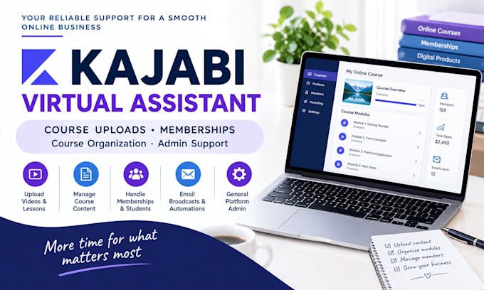 be your kajabi virtual assistant for courses and memberships