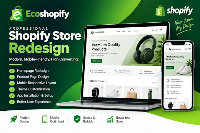 redesign your shopify store homepage and product pages