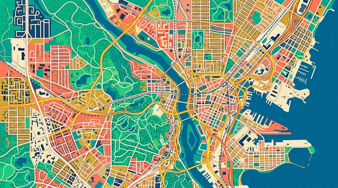 do urban location map city map street map neighborhood map vector illustration