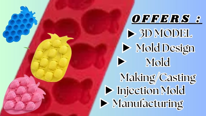 custom silicone mold design for casting baking resin art 3d printing
